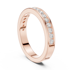 14K White Gold Lab Grown Channel-Set Round Diamond Wedding Band