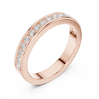 14K White Gold Lab Grown Channel-Set Round Diamond Wedding Band