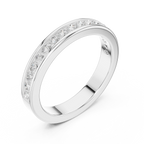 14K White Gold Lab Grown Channel-Set Round Diamond Wedding Band