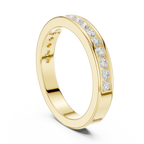 14K White Gold Lab Grown Channel-Set Round Diamond Wedding Band