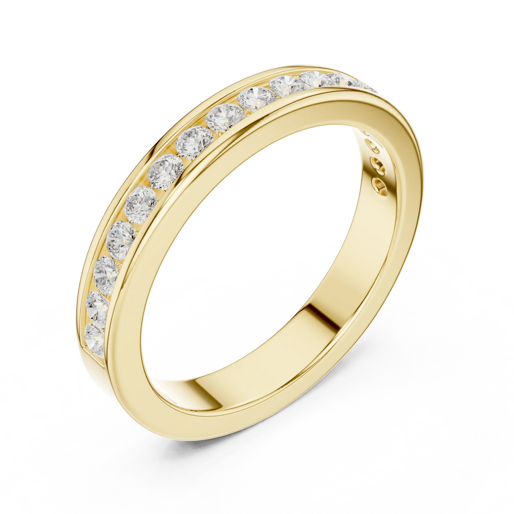 14K White Gold Lab Grown Channel-Set Round Diamond Wedding Band