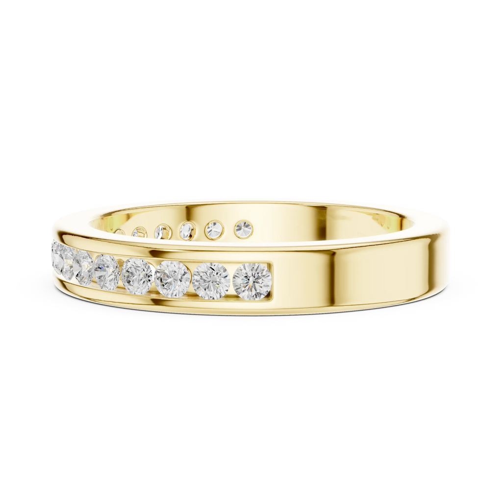 14K White Gold Lab Grown Channel-Set Round Diamond Wedding Band