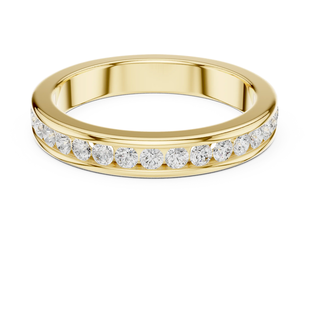14K White Gold Lab Grown Channel-Set Round Diamond Wedding Band