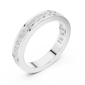 18K White Gold Princess-Cut Moissanite Diamond Channel Band