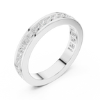 18K White Gold Princess-Cut Moissanite Diamond Channel Band