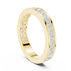 18K White Gold Princess-Cut Moissanite Diamond Channel Band