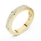 18K White Gold Princess-Cut Moissanite Diamond Channel Band