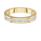 18K White Gold Princess-Cut Moissanite Diamond Channel Band