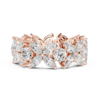 14K White Gold Marquise & Round Floral Eternity Band
