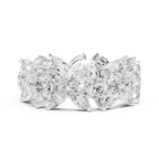 14K White Gold Marquise & Round Floral Eternity Band