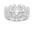 14K White Gold Marquise & Round Floral Eternity Band