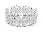 14K White Gold Marquise & Round Floral Eternity Band