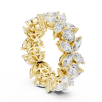 14K White Gold Marquise & Round Floral Eternity Band