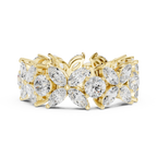 14K White Gold Marquise & Round Floral Eternity Band