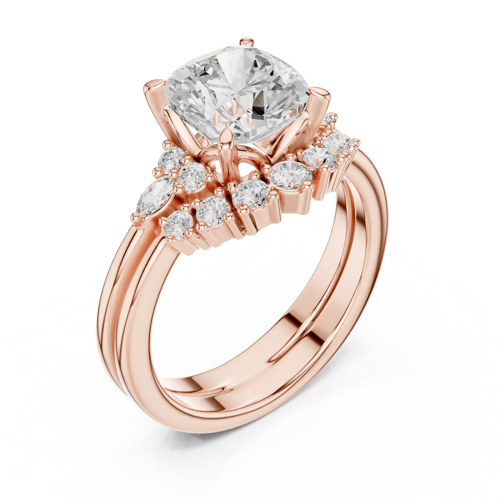18K white gold cushion-cut Lab Grown diamond engagement ring