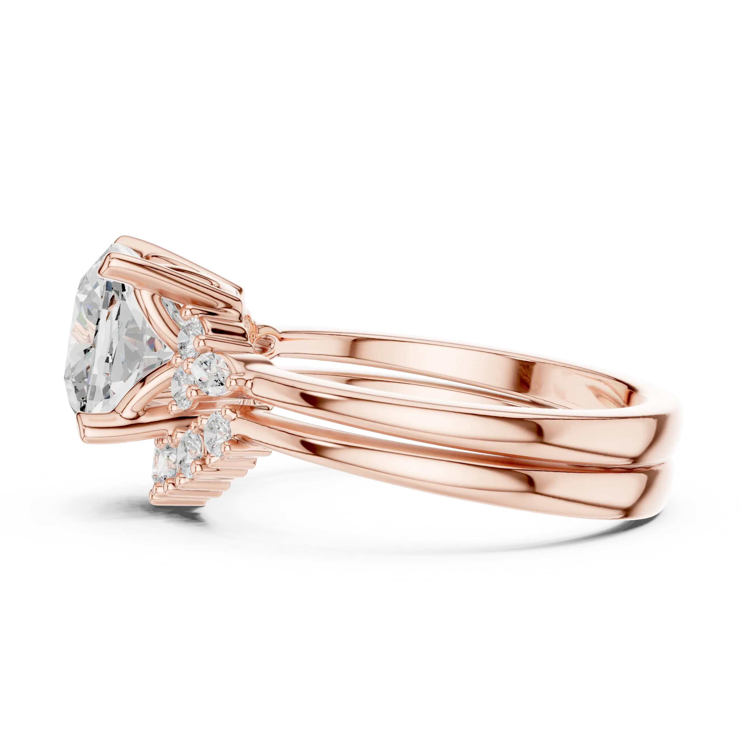 18K white gold cushion-cut Lab Grown diamond engagement ring