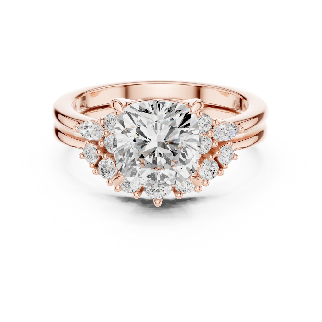 18K white gold cushion-cut Lab Grown diamond engagement ring