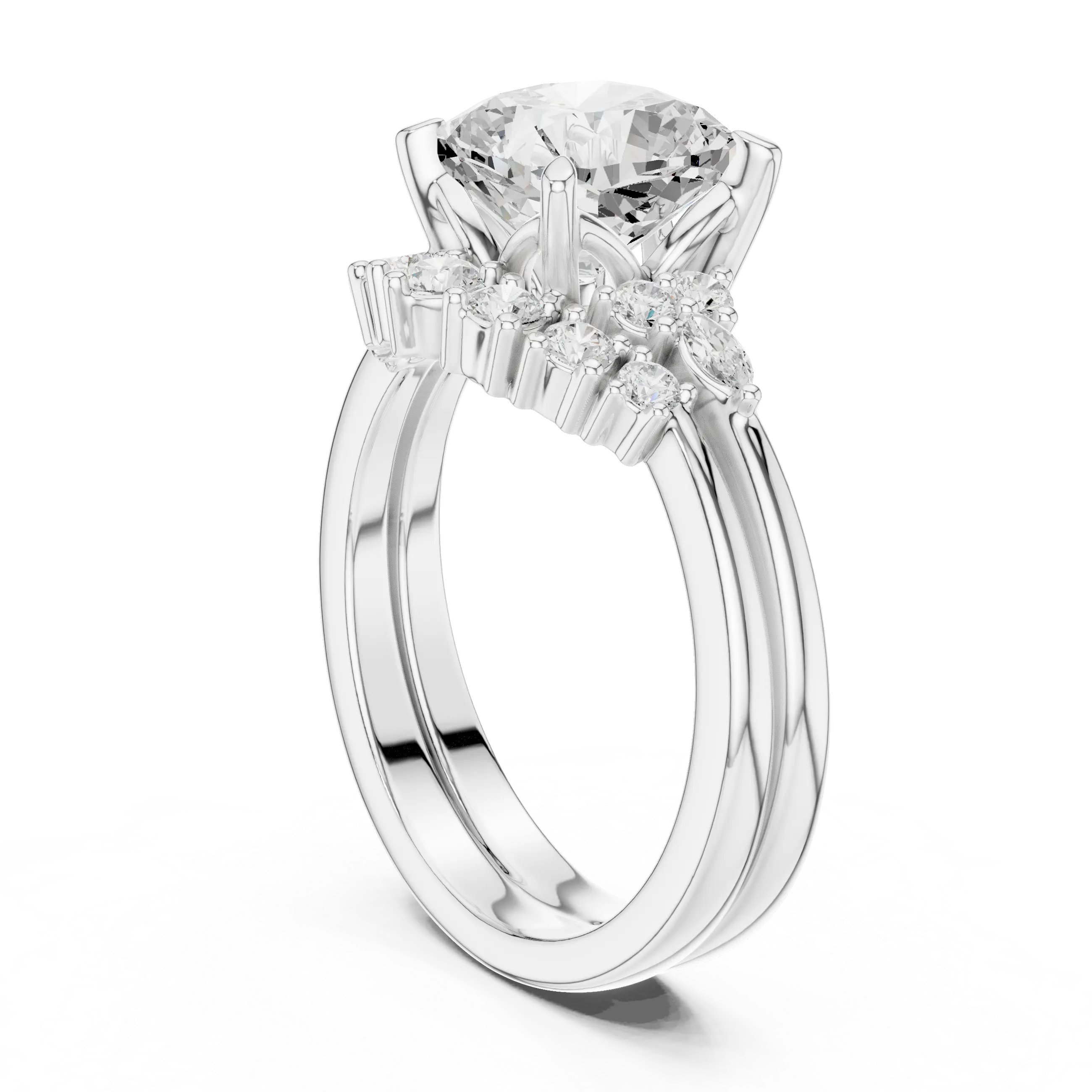 18K white gold cushion-cut Lab Grown diamond engagement ring