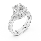18K white gold cushion-cut Lab Grown diamond engagement ring