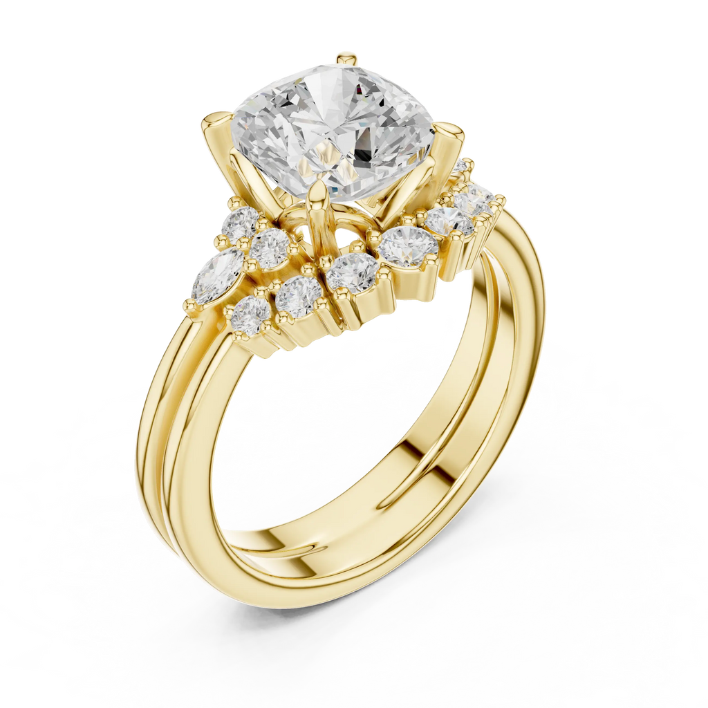 18K white gold cushion-cut Lab Grown diamond engagement ring