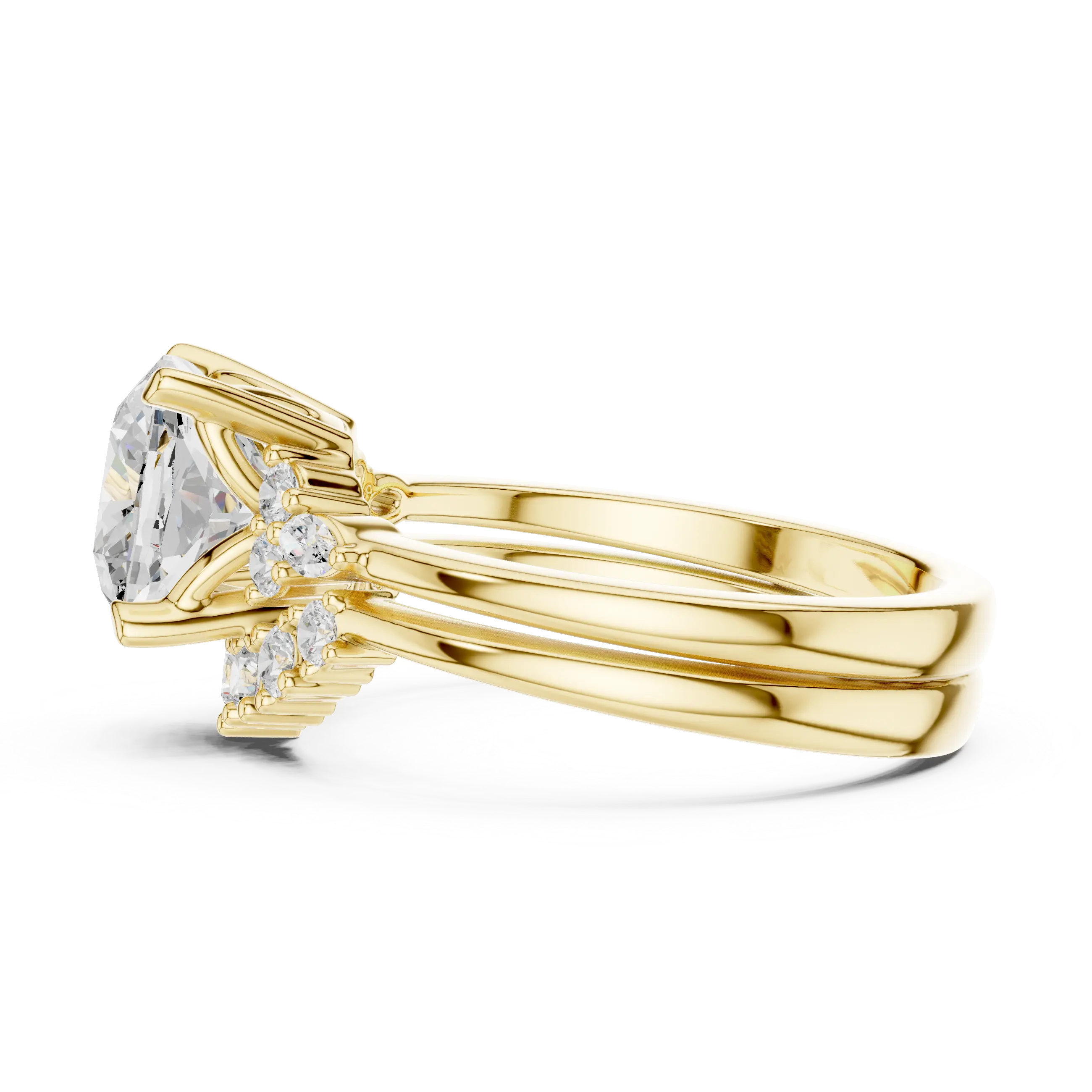 18K white gold cushion-cut Lab Grown diamond engagement ring