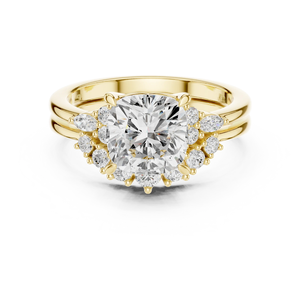 18K white gold cushion-cut Lab Grown diamond engagement ring