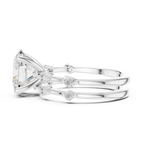 10K White Gold Oval Moissanite Diamond Double-Band Engagement Ring