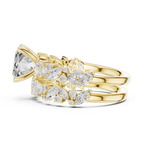 Modern 10K Yellow Gold Lab Grown Asscher Cut Two Piece Bridal Ring Set