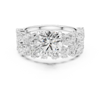 Rose Gold 14K Engagement Ring Set Cushion Moissanite Diamond