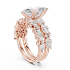 Marquise Diamond Moissanite Engagement Ring 14K Yellow Gold