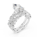 Marquise Diamond Moissanite Engagement Ring 14K Yellow Gold