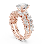 3.70 Ct Oval Lab Grown Diamond Bridal Ring Set 14K Yellow Gold