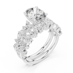 3.70 Ct Oval Lab Grown Diamond Bridal Ring Set 14K Yellow Gold
