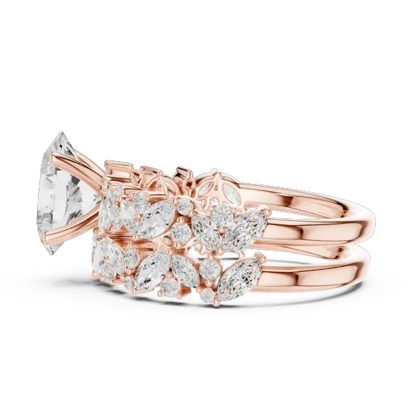 3.70 Ct Oval Lab Grown Diamond Bridal Ring Set 14K Yellow Gold