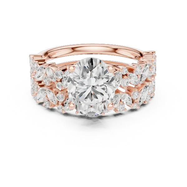 3.70 Ct Oval Lab Grown Diamond Bridal Ring Set 14K Yellow Gold