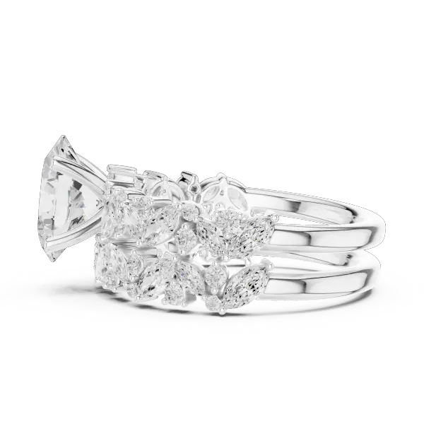 3.70 Ct Oval Lab Grown Diamond Bridal Ring Set 14K Yellow Gold