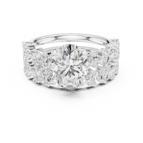3.70 Ct Oval Lab Grown Diamond Bridal Ring Set 14K Yellow Gold