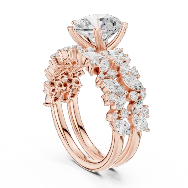 Lab Grown Pear Diamond 18K Rose Gold Engagement Ring