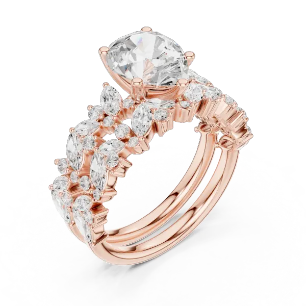 Lab Grown Pear Diamond 18K Rose Gold Engagement Ring