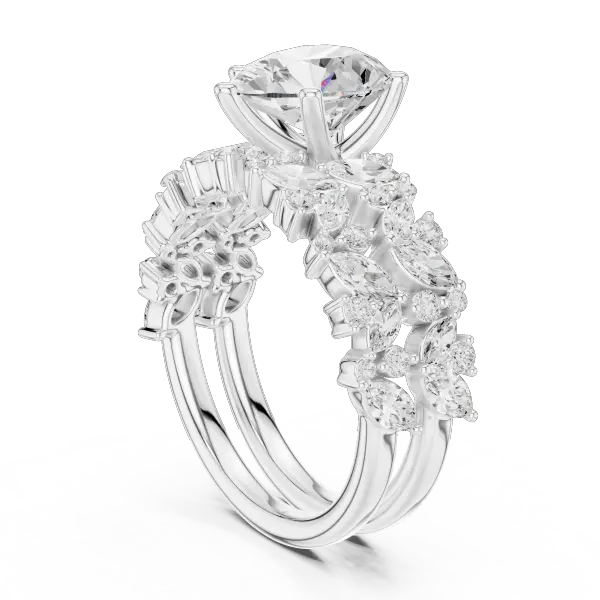 Lab Grown Pear Diamond 18K Rose Gold Engagement Ring