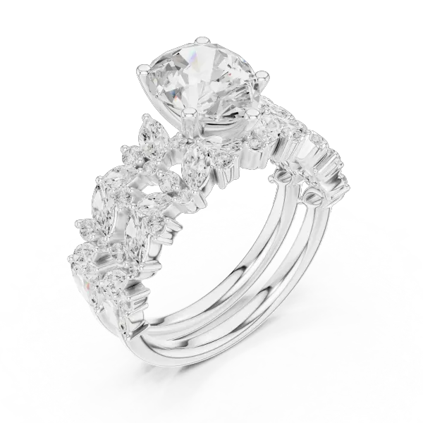 Lab Grown Pear Diamond 18K Rose Gold Engagement Ring