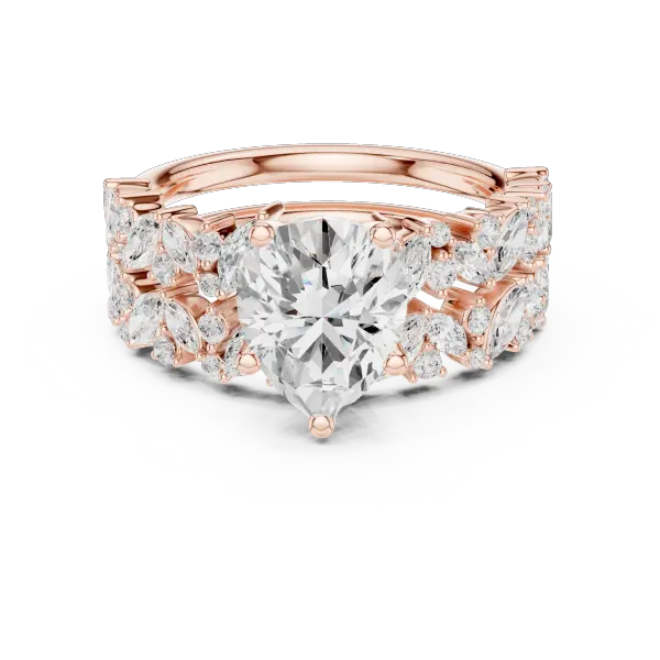 Lab Grown Pear Diamond 18K Rose Gold Engagement Ring