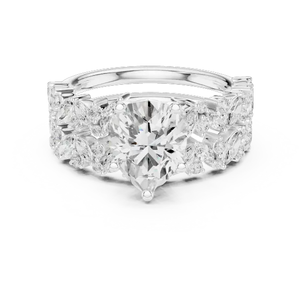 Lab Grown Pear Diamond 18K Rose Gold Engagement Ring
