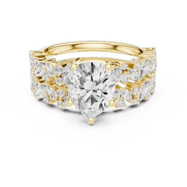 Lab Grown Pear Diamond 18K Rose Gold Engagement Ring