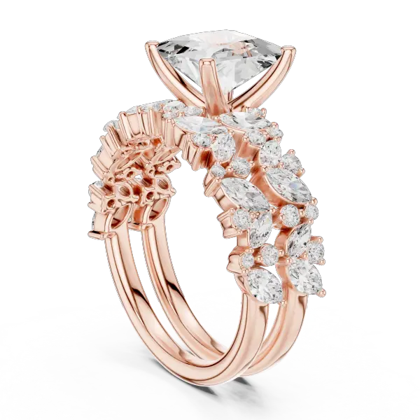 3.70 Ct Moissanite Princess Cut 10K Yellow Gold Diamond Ring