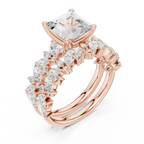 3.70 Ct Moissanite Princess Cut 10K Yellow Gold Diamond Ring