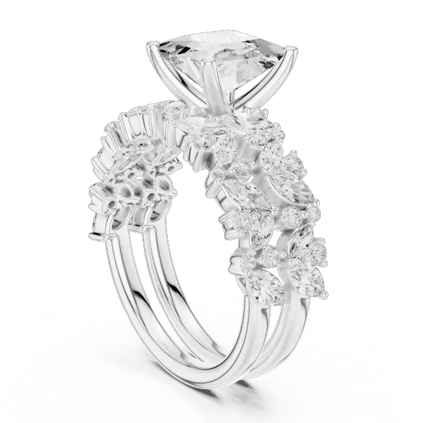 3.70 Ct Moissanite Princess Cut 10K Yellow Gold Diamond Ring