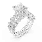 3.70 Ct Moissanite Princess Cut 10K Yellow Gold Diamond Ring