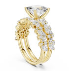 3.70 Ct Moissanite Princess Cut 10K Yellow Gold Diamond Ring