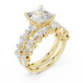3.70 Ct Moissanite Princess Cut 10K Yellow Gold Diamond Ring